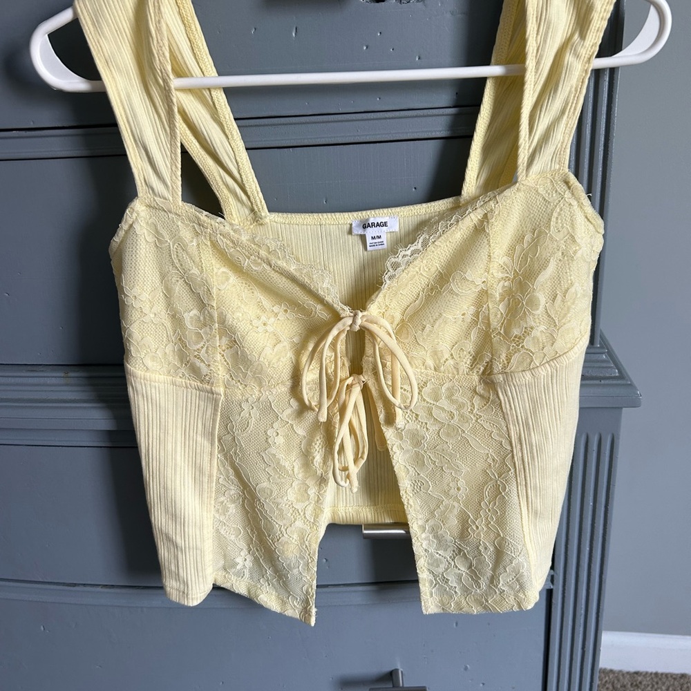 Garage Light Yellow Lace Top